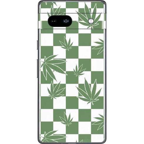 Marijuana Green Checkered Google Pixel 7a Skin